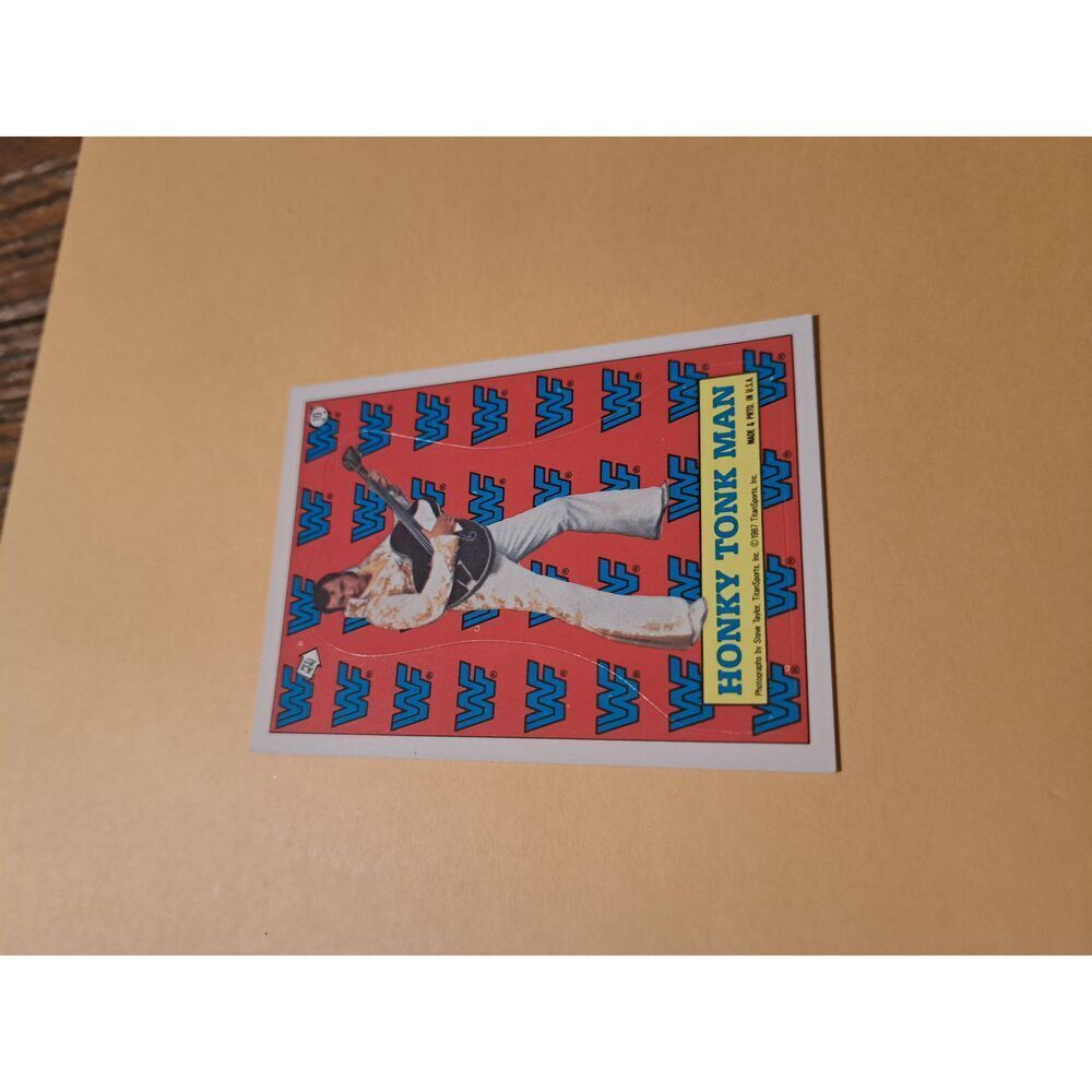 Vintage 1987 WWF Decal Sticker Puzzle Trading Card 10 Honky Tonk Man Titan Sport